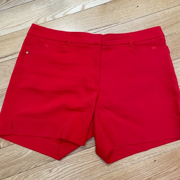 Tahari Red Tailored Stretch Shorts – Women’s Size 10 - Picture 1 of 5